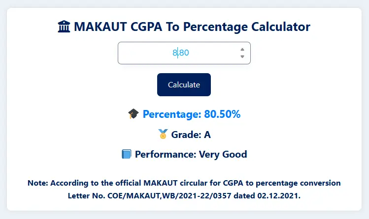 MAKAUT CGPA to Percentage Calculator-Fast & Accurate 2025 3 MAKAUT CGPA To Percentage Calculator