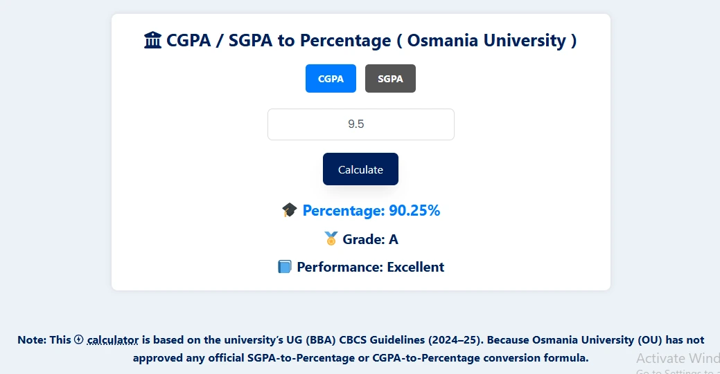 CGPA to Percentage Osmania University Calculator 2025 3 CGPA to Percentage Osmania University Calculator